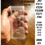 7D Bumper Transparent Back Covers for Jio