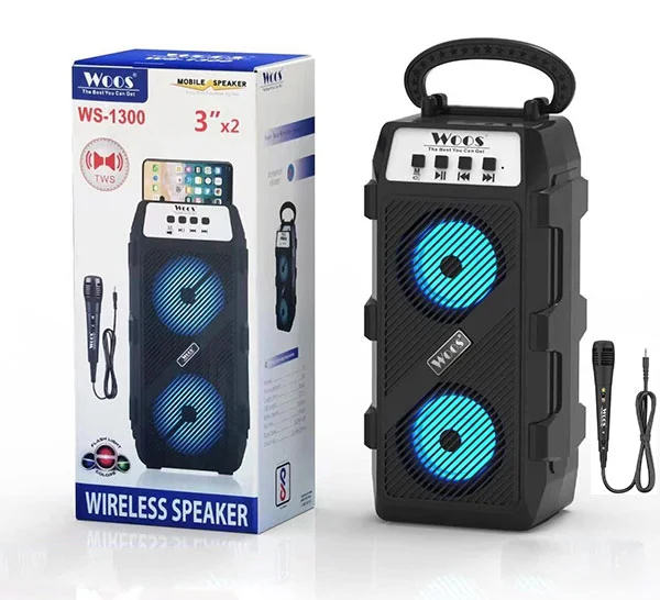 Woos-3D-Stereo-Wireless-Speaker-ws1300.webp Woos 3D Stereo Wireless Speaker ws1300 - Image 1