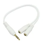 1 Male to 2 Female Jack Y Splitter Audio Adapter Cable